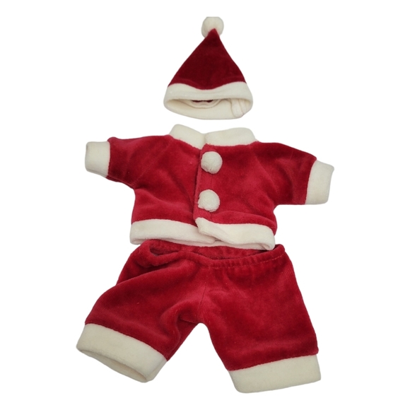 Vintage Unipak Designs Oh No. 2345 KR Red Velour Santa Suit With Santa Cap - Picture 1 of 4
